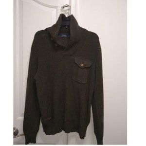 Ralph Lauren (Polo )Army Green Men's Shawl Neck Sweater
